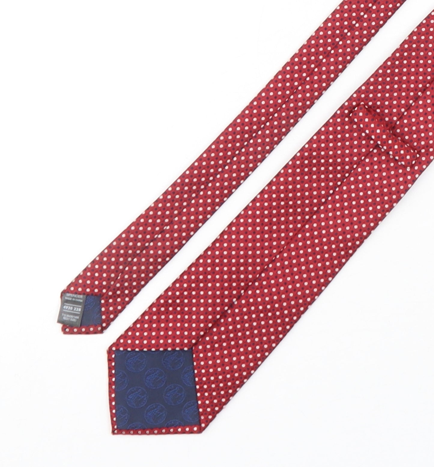 Marks and Spencer Mens Pink Polka Dot Polyester Pointed Tie One Size