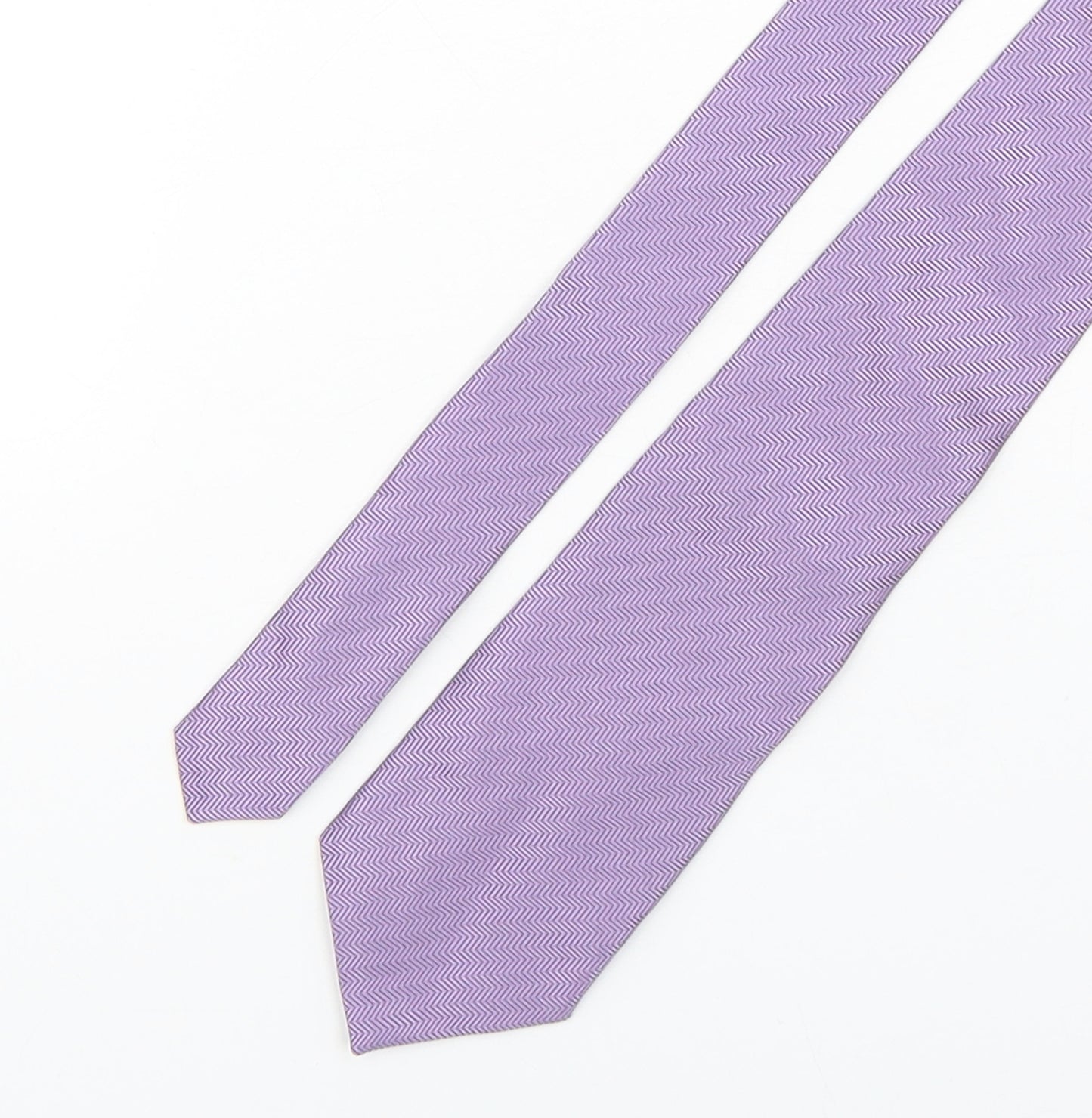 NEXT Mens Purple Geometric Silk Pointed Tie One Size