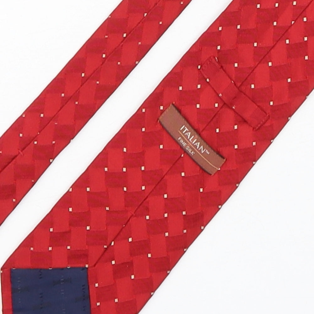 Marks and Spencer Mens Red Plaids & Checks Silk Pointed Tie One Size