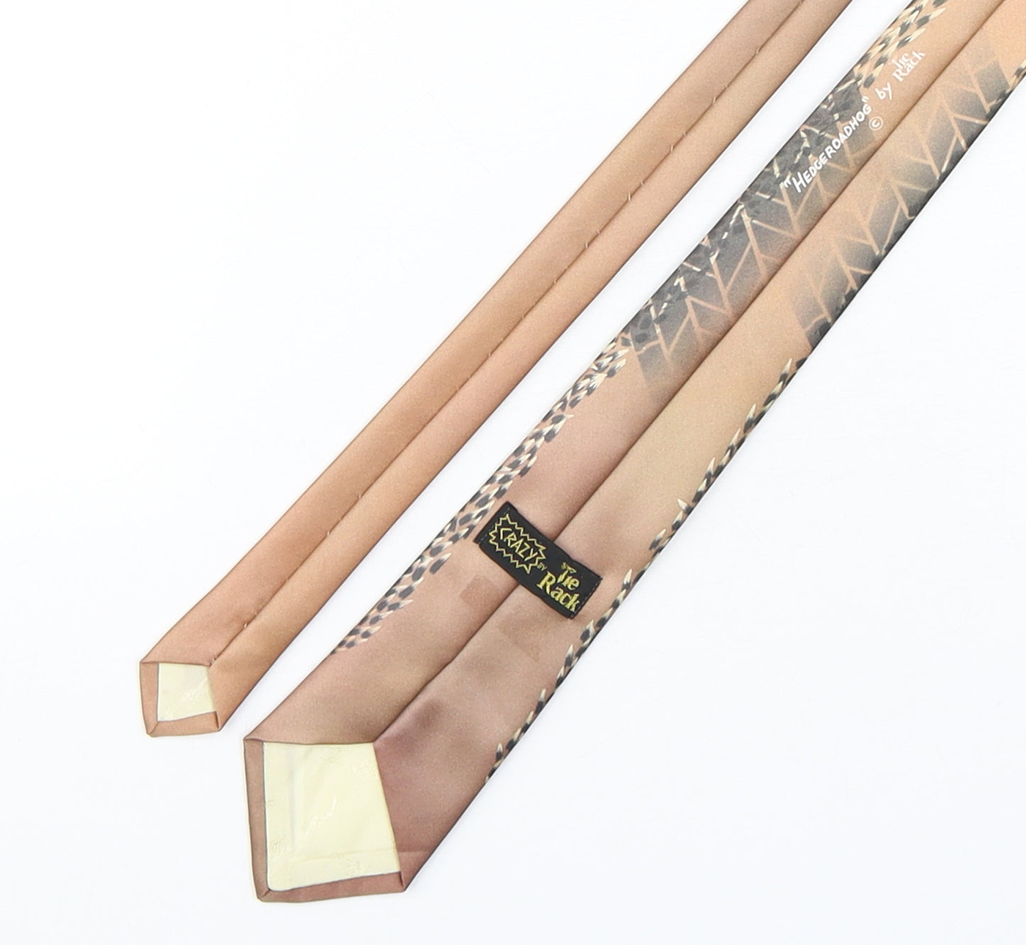 The Rack Mens Multicoloured Animal Print Polyester Pointed Tie One Size - hedgehog