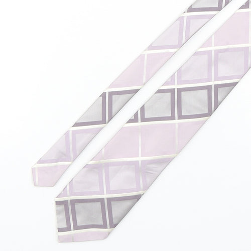 NEXT Mens Multicoloured Plaids & Checks Silk Pointed Tie One Size