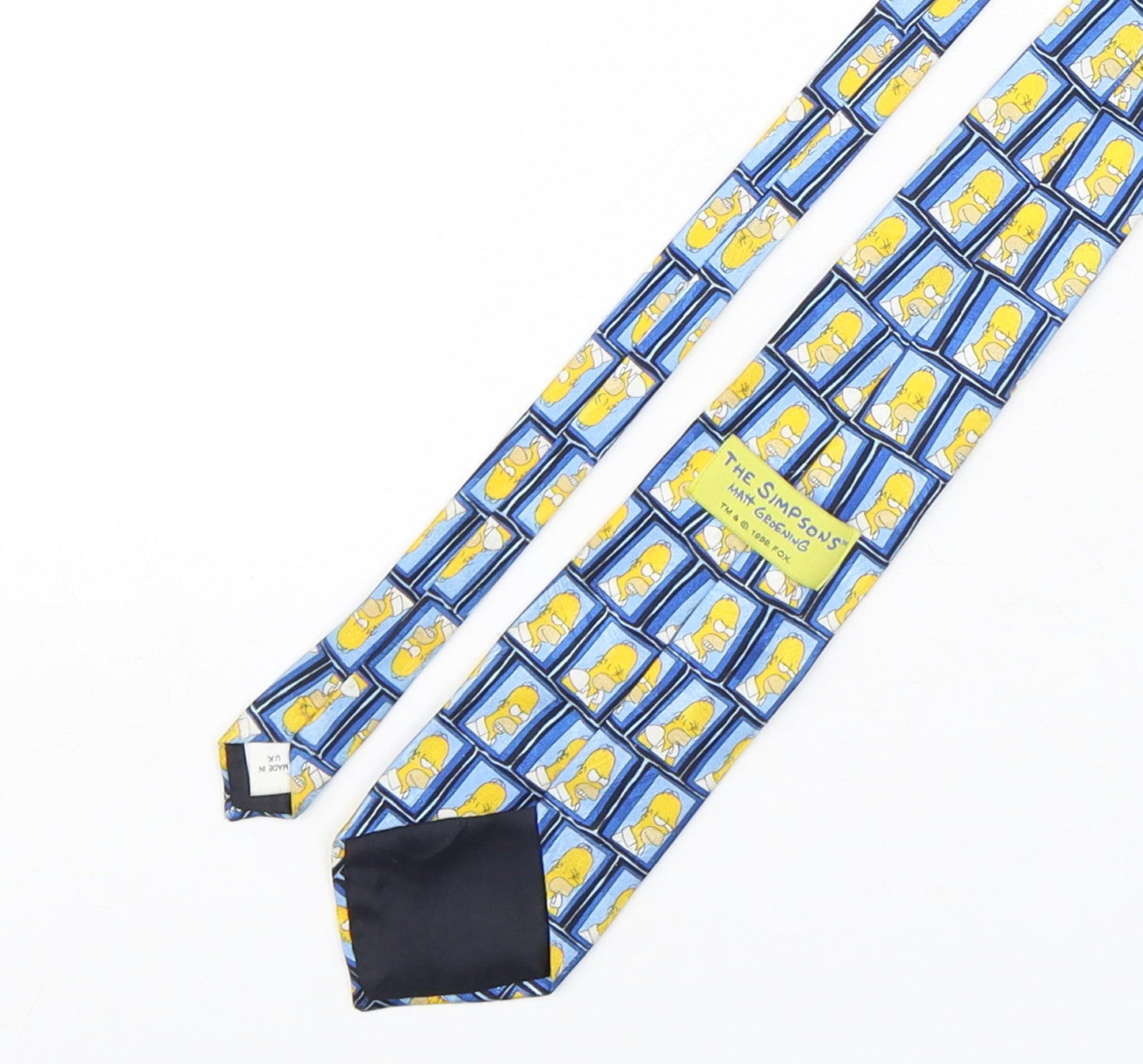 The Simpsons  Mens Multicoloured Geometric Polyester Pointed Tie One Size - Homer