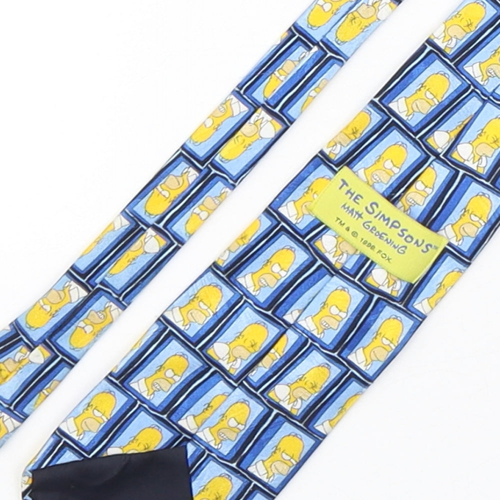 The Simpsons  Mens Multicoloured Geometric Polyester Pointed Tie One Size - Homer