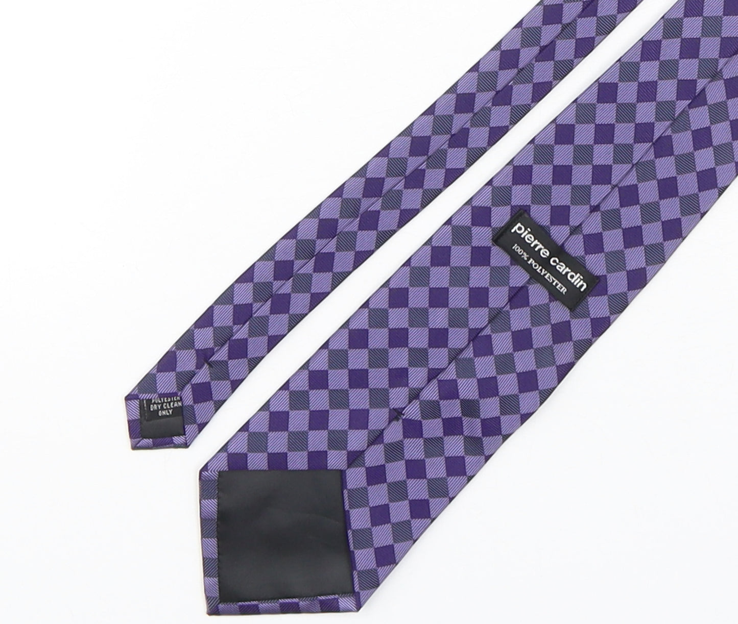 Pierre Cardin Mens Purple Plaids & Checks Polyester Pointed Tie One Size