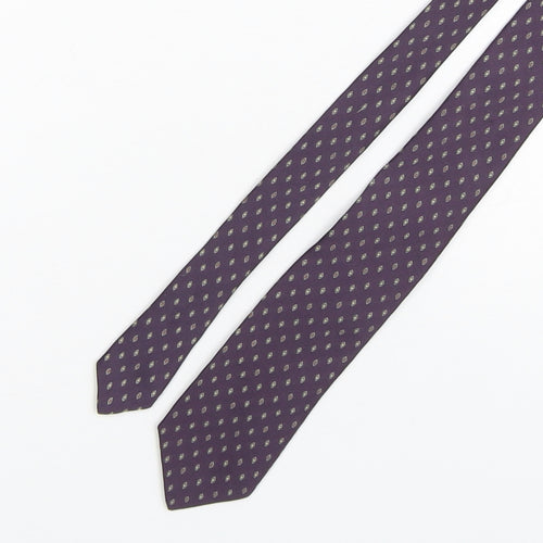 Hornes Mens Purple Geometric Polyester Pointed Tie One Size