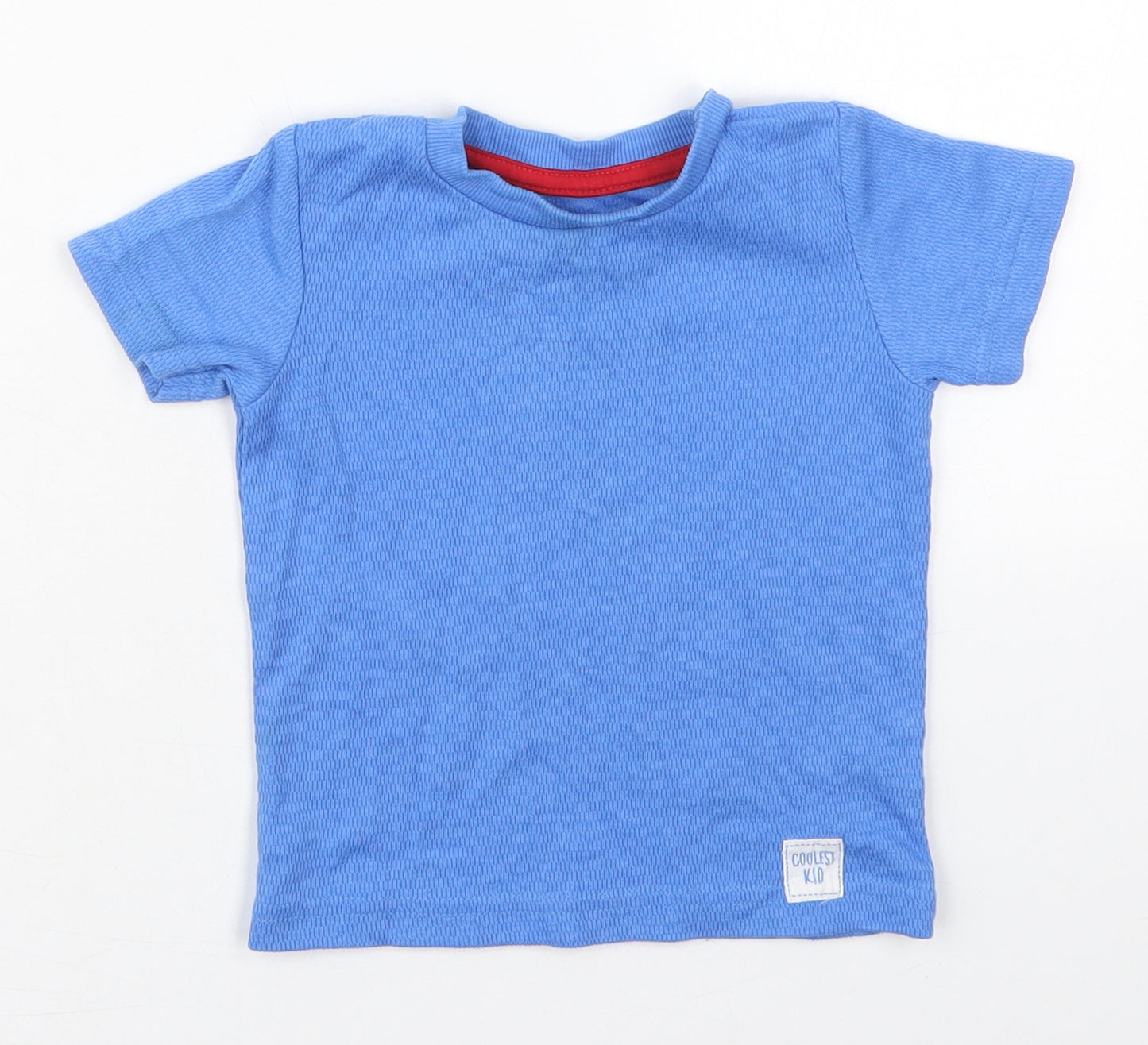 Dunnes Boys Blue  Cotton Basic T-Shirt Size 12-18 Months Crew Neck Pullover - Coolest Kid