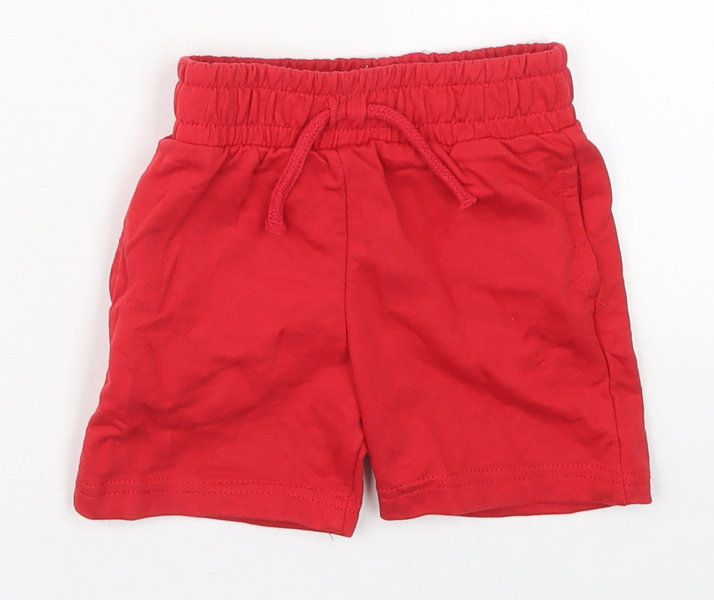 Dunnes Boys Red  Cotton Sweatpants Trousers Size 12-18 Months  Drawstring - Sweat Shorts