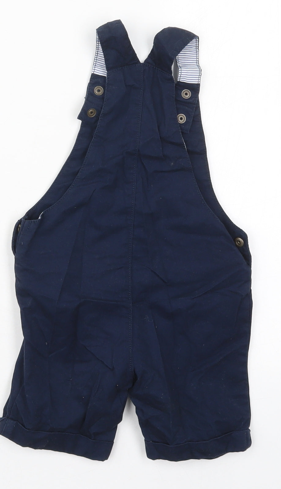 F&F Boys Blue  Cotton Dungaree One-Piece Size 12-18 Months  Button