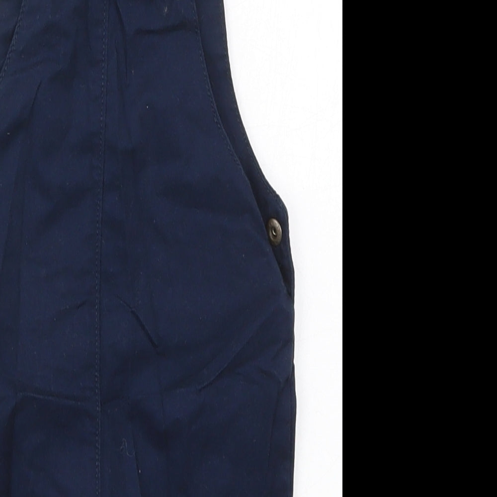 F&F Boys Blue  Cotton Dungaree One-Piece Size 12-18 Months  Button