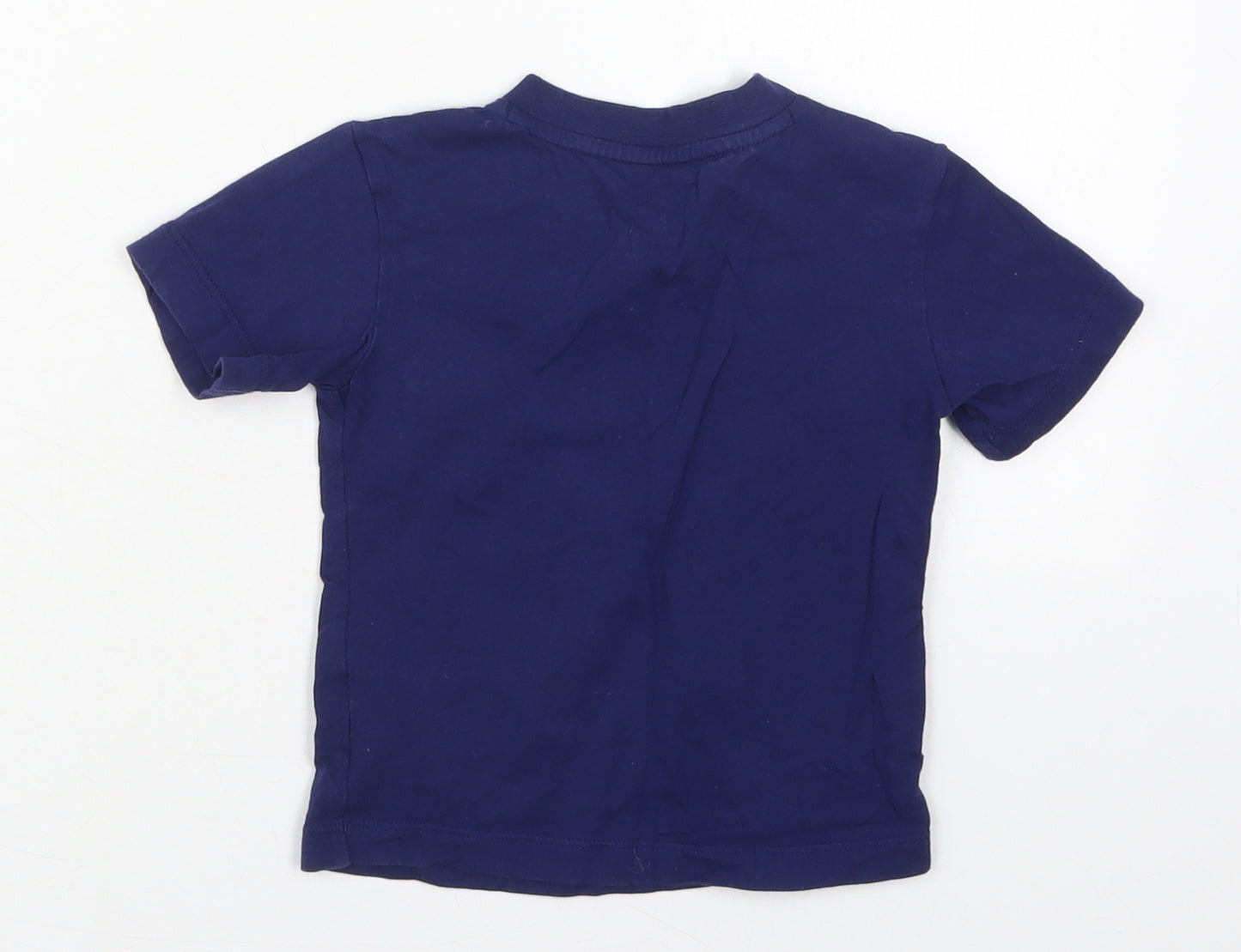 adidas Boys Blue  Cotton Basic T-Shirt Size 12-18 Months Crew Neck Pullover
