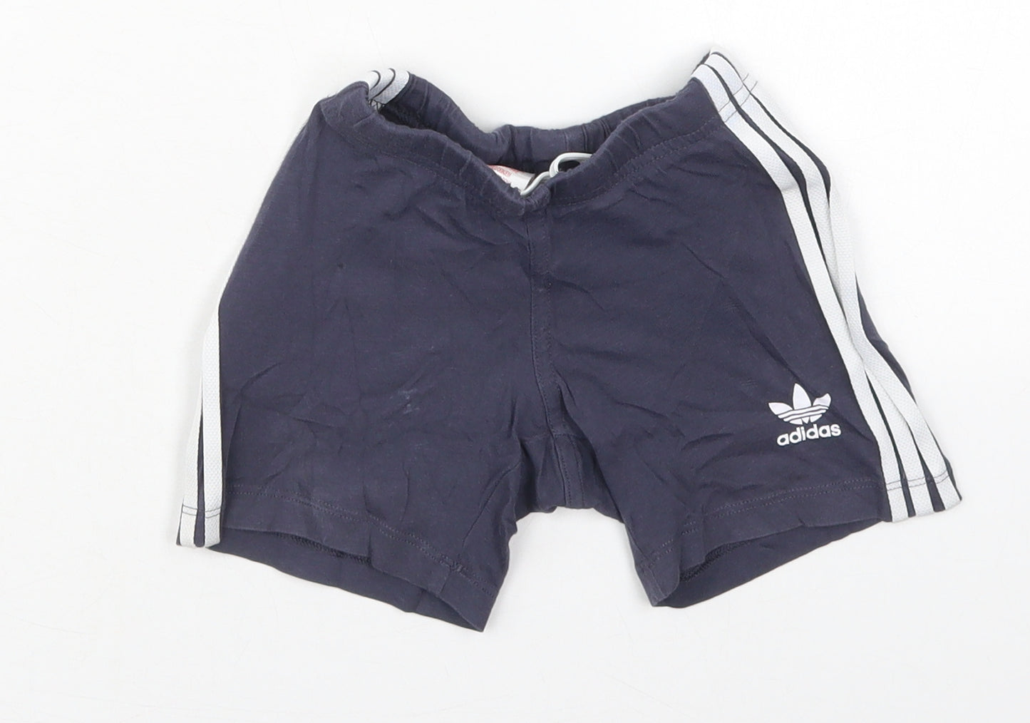 adidas Boys Blue  Cotton Sweatpants Trousers Size 12-18 Months  Drawstring