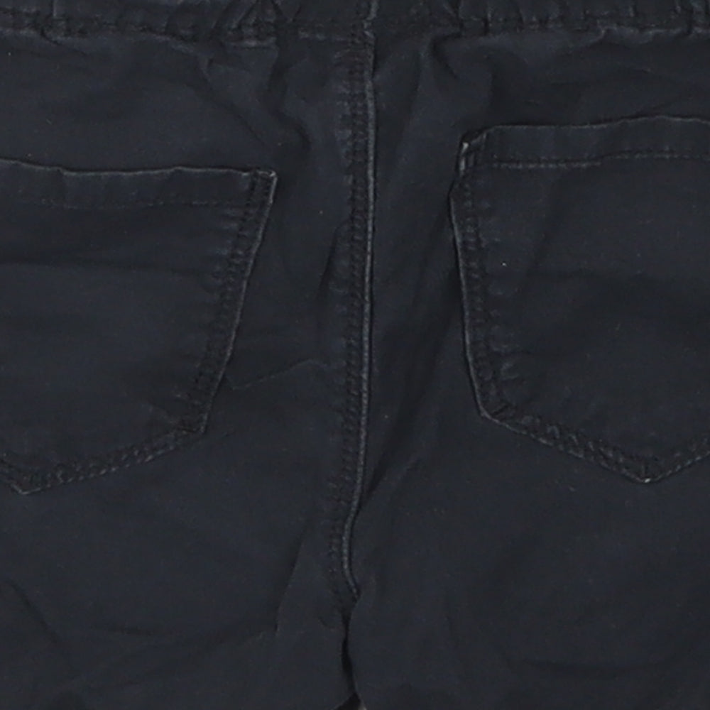 NEXT Boys Black  Cotton Cropped Trousers Size 12-18 Months  Drawstring - Shorts
