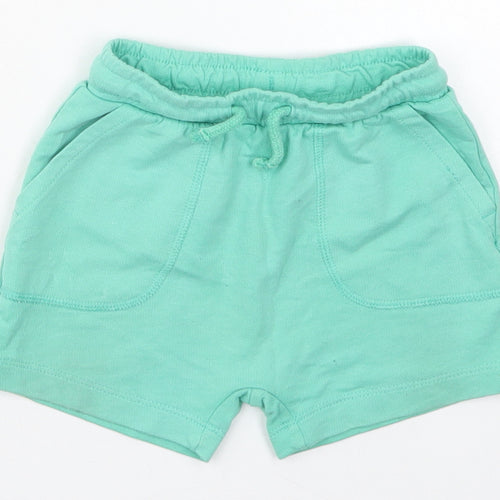 Matalan Boys Green  Cotton Sweatpants Trousers Size 12-18 Months  Drawstring - Sweat Shorts