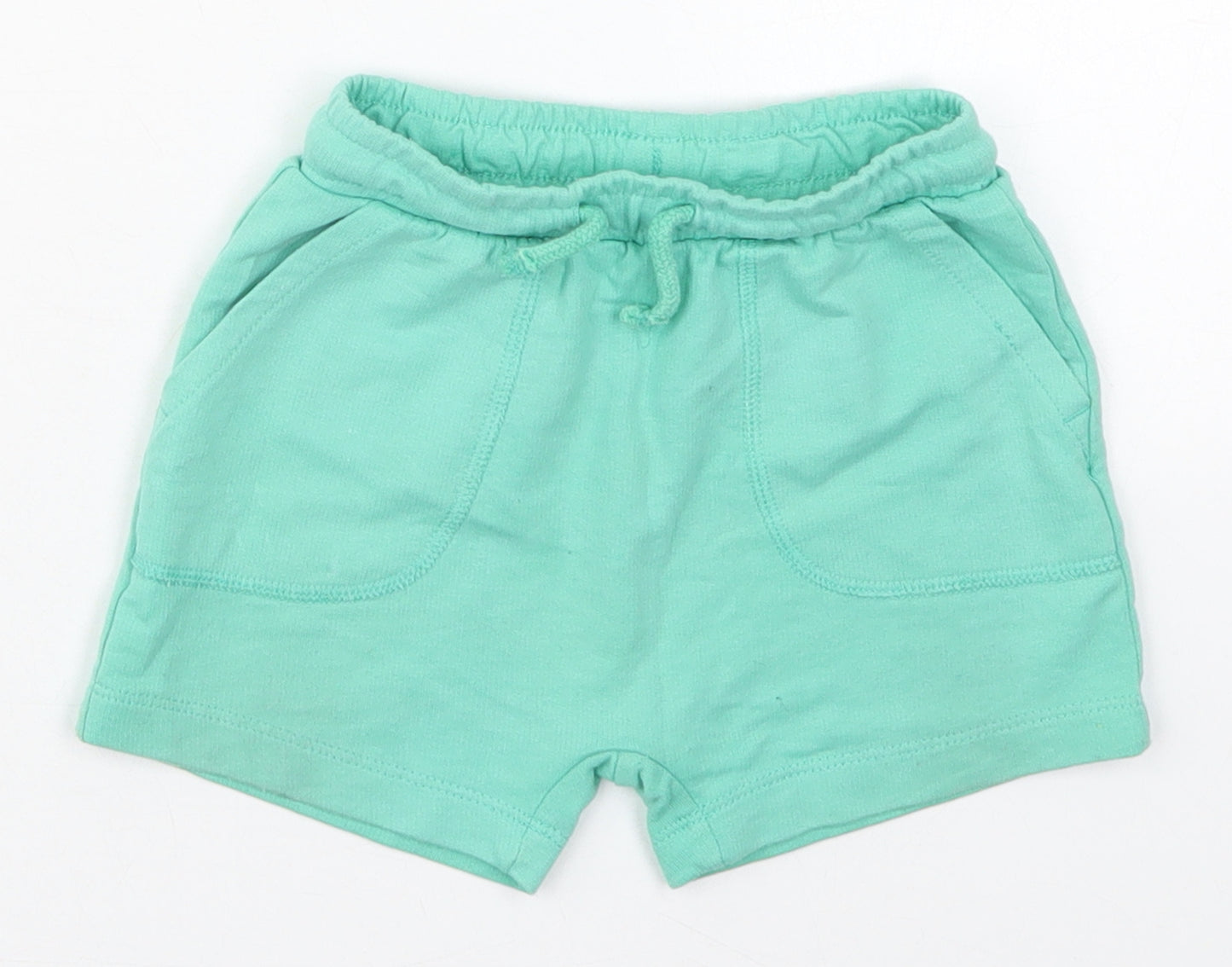 Matalan Boys Green  Cotton Sweatpants Trousers Size 12-18 Months  Drawstring - Sweat Shorts