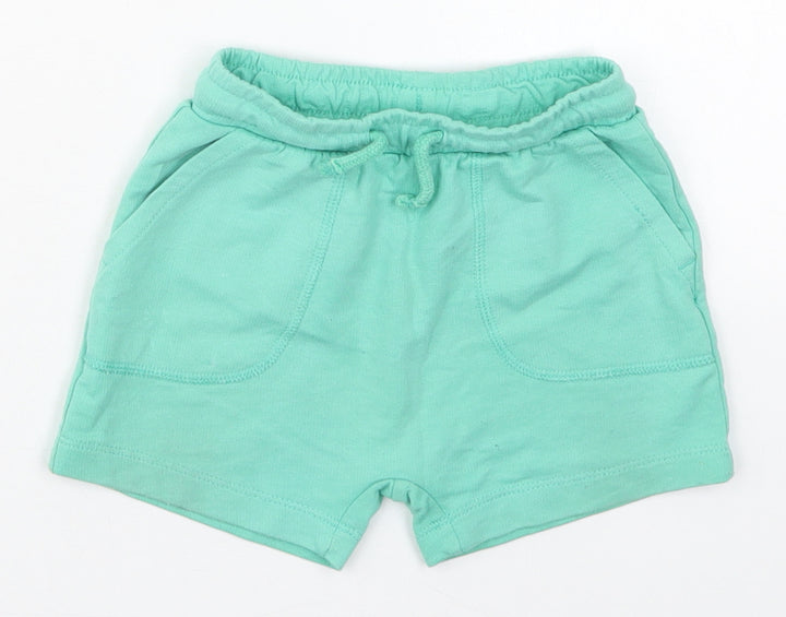 Matalan Boys Green  Cotton Sweatpants Trousers Size 12-18 Months  Drawstring - Sweat Shorts
