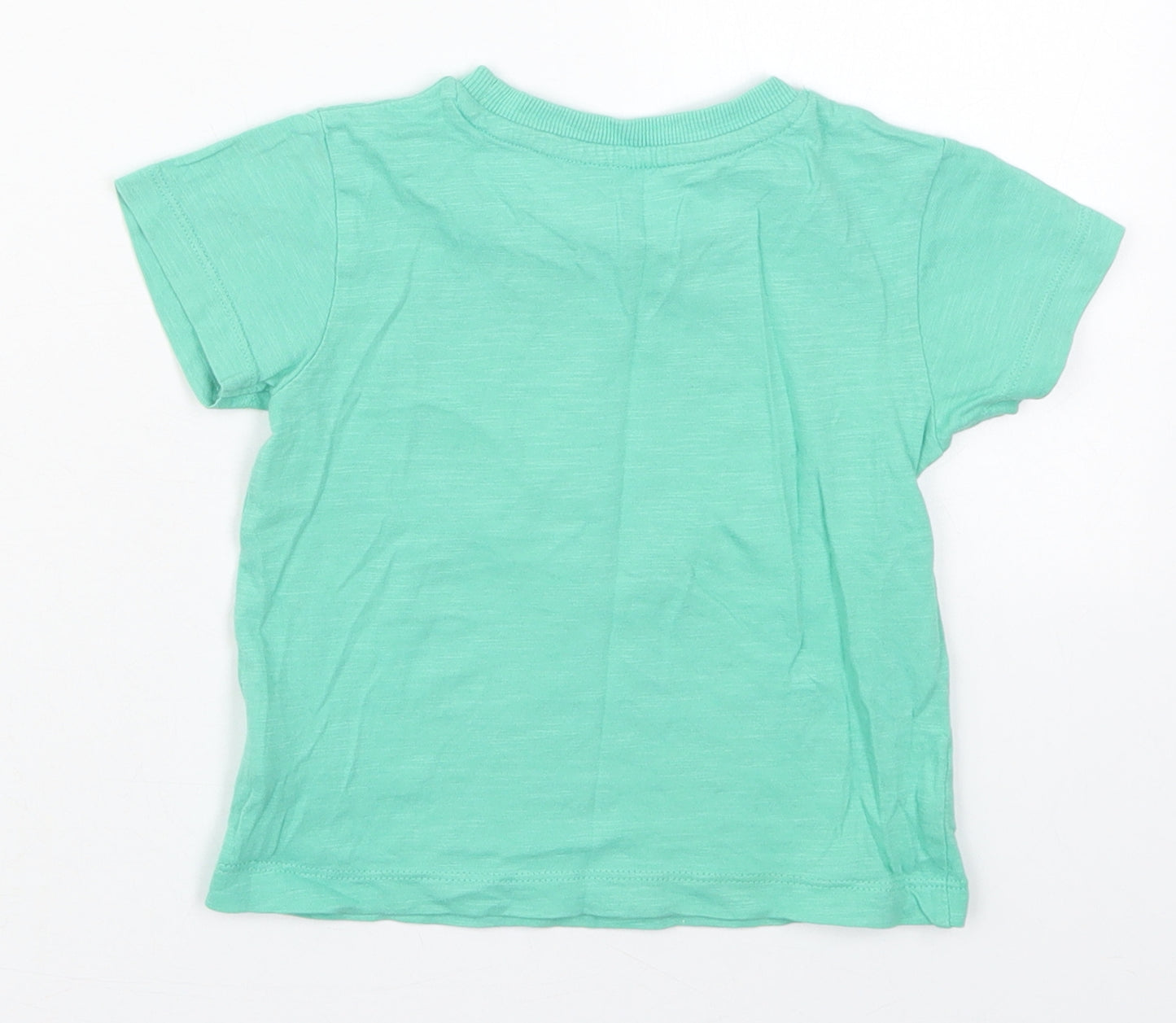 Matalan Boys Green  Cotton Basic T-Shirt Size 12-18 Months Crew Neck Pullover - Cool Like Daddy