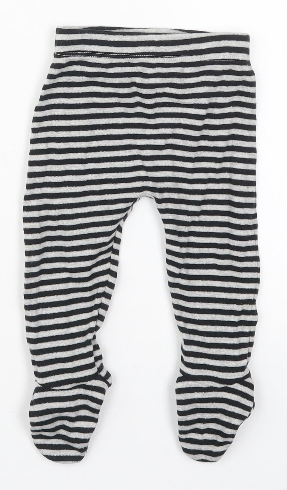 George Baby Grey Striped Cotton Capri Leggings Size 6-9 Months