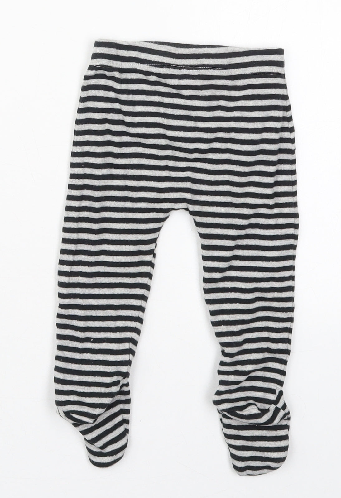 George Baby Grey Striped Cotton Capri Leggings Size 6-9 Months
