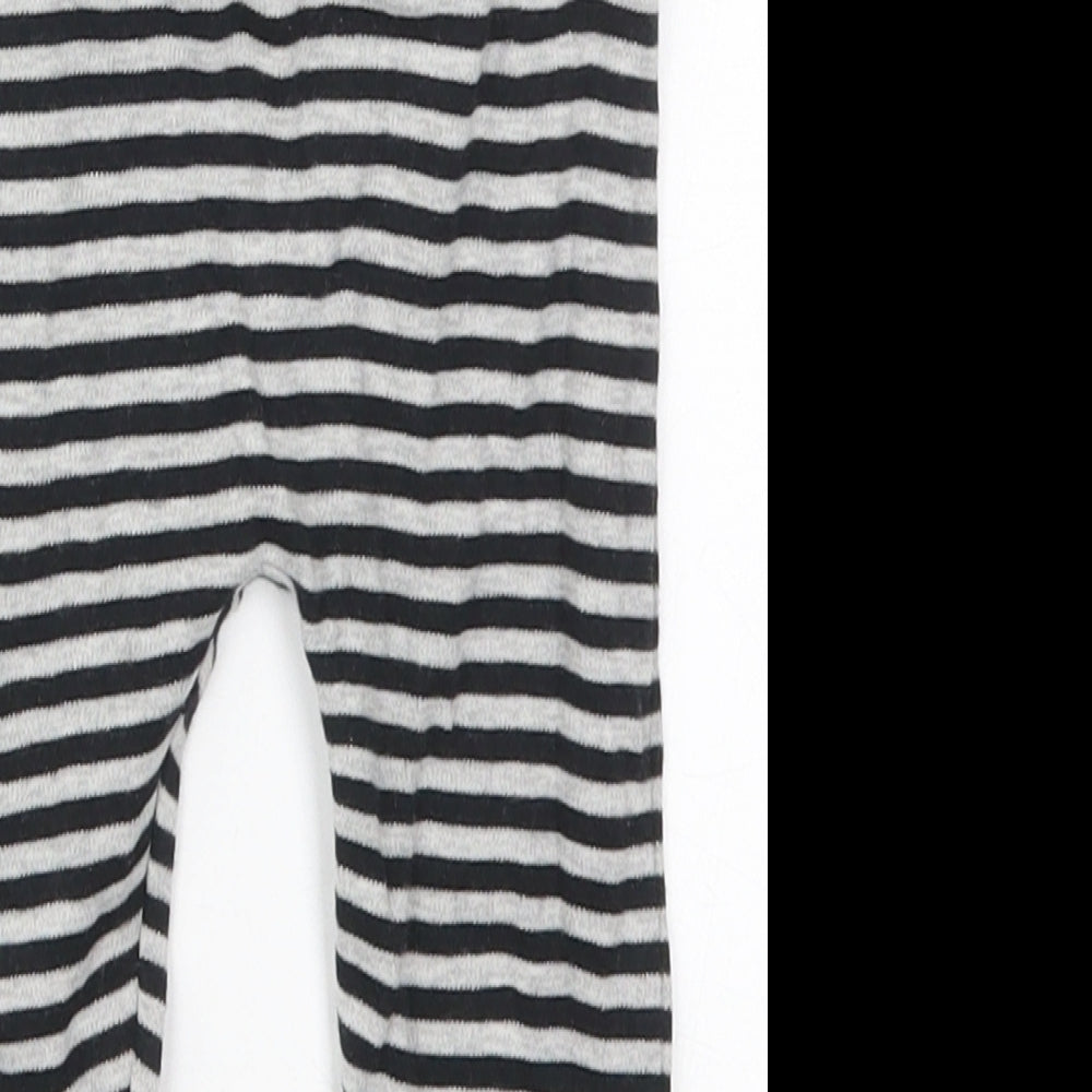 George Baby Grey Striped Cotton Capri Leggings Size 6-9 Months