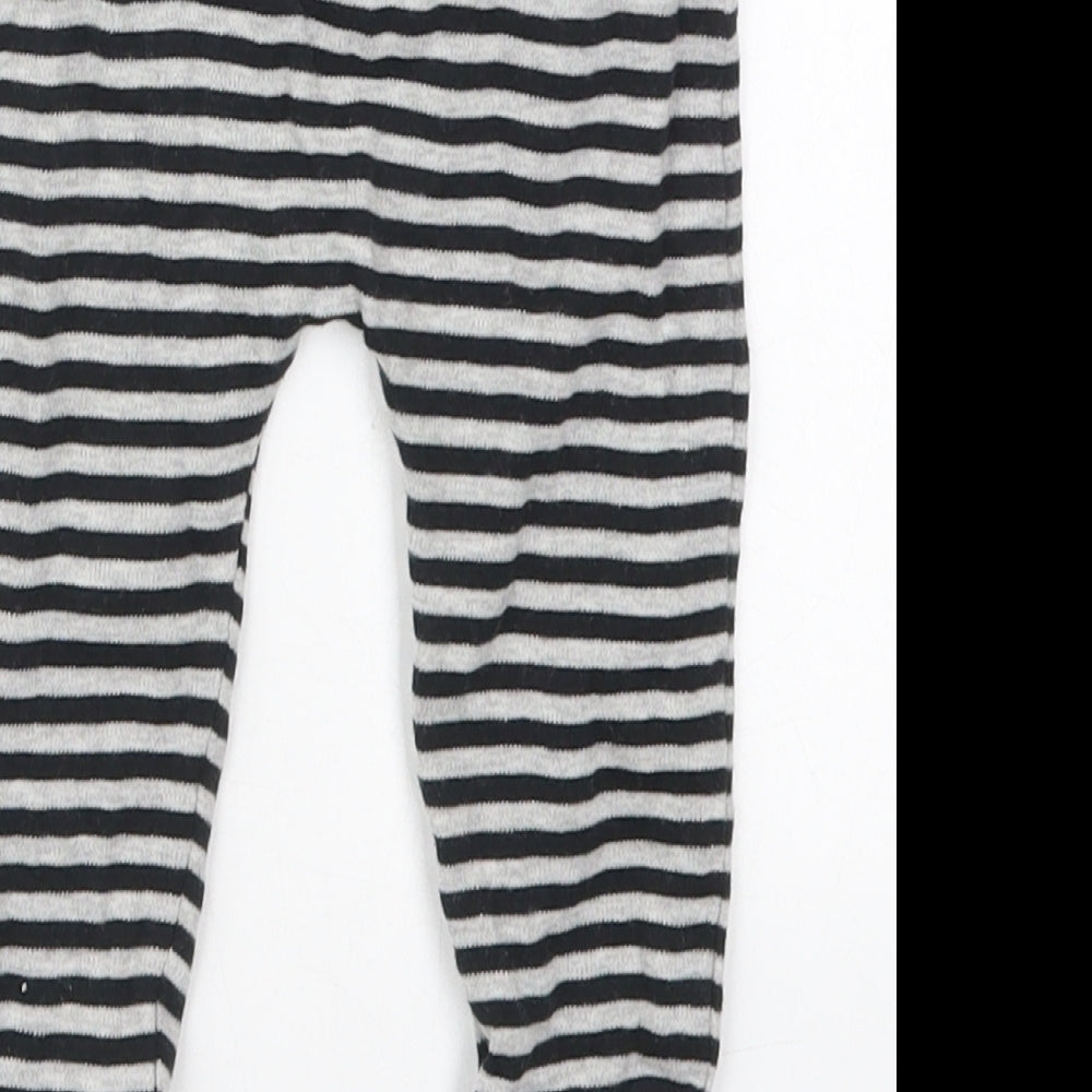 George Baby Grey Striped Cotton Capri Leggings Size 6-9 Months