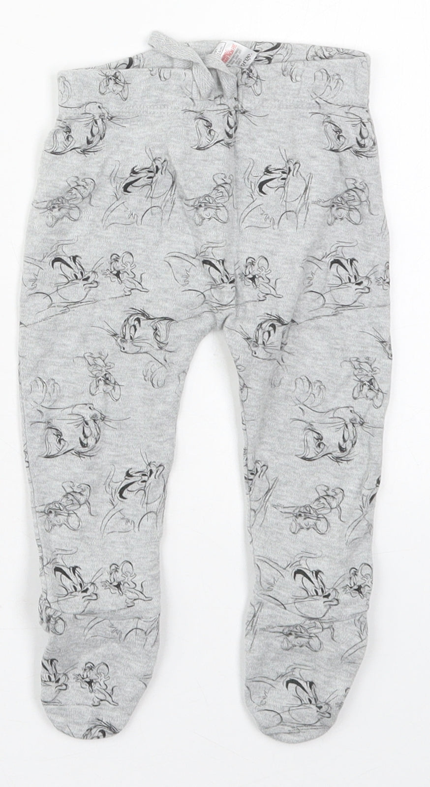 George Baby Grey  Cotton Capri Leggings Size 6-9 Months  Drawstring - Tom & Jerry