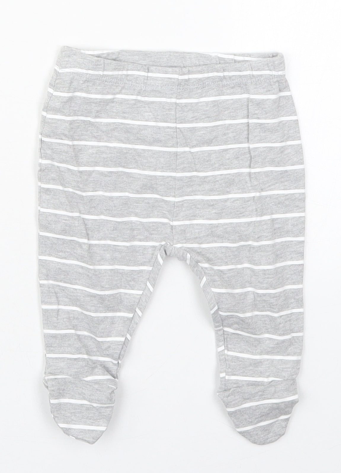 Peacocks Baby Grey Striped Cotton Capri Trousers Size 3-6 Months