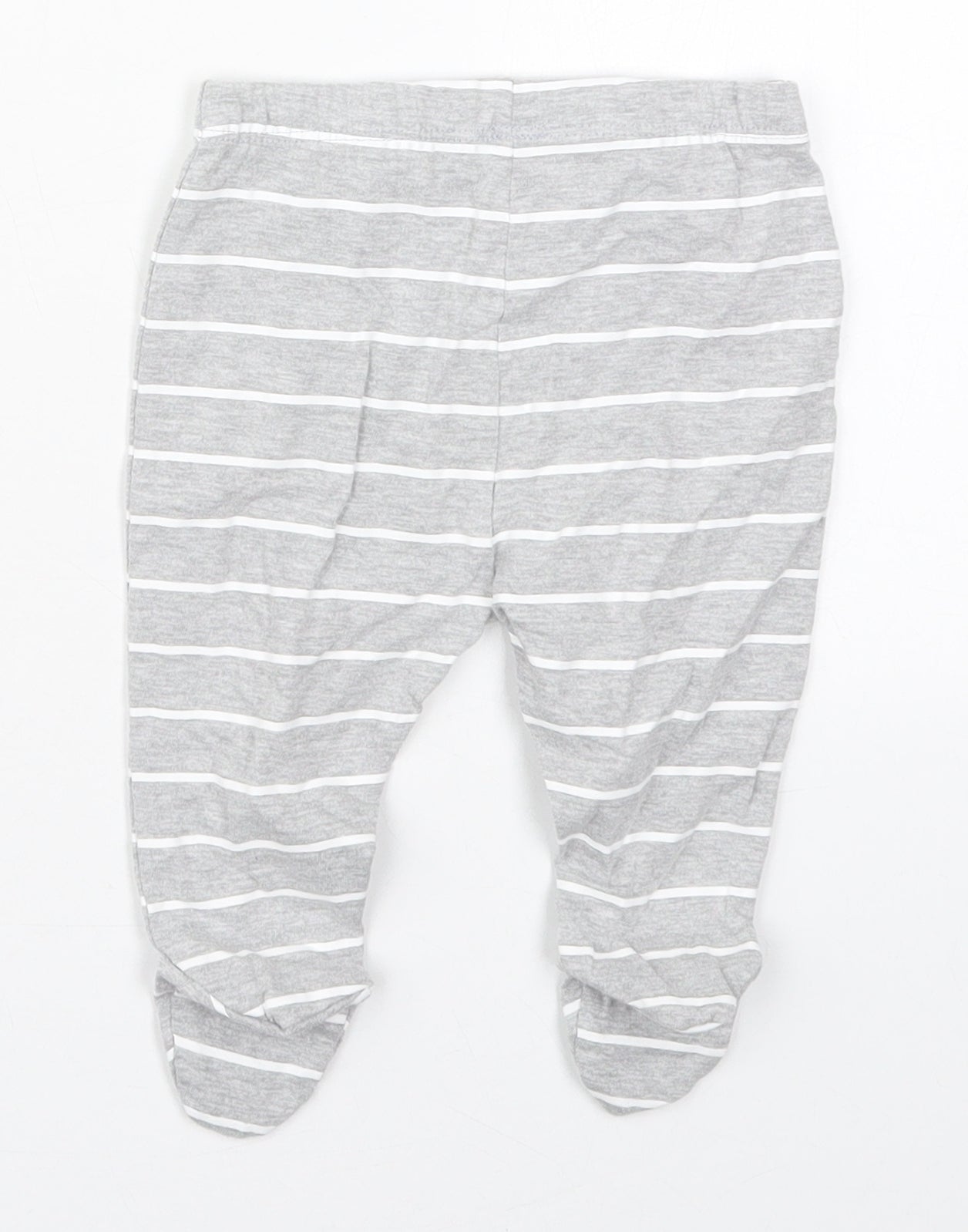 Peacocks Baby Grey Striped Cotton Capri Trousers Size 3-6 Months