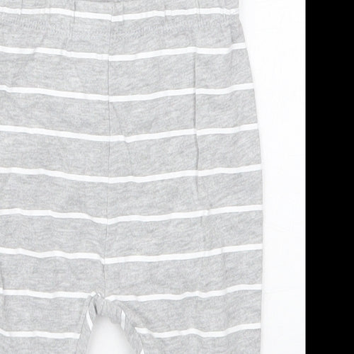 Peacocks Baby Grey Striped Cotton Capri Trousers Size 3-6 Months