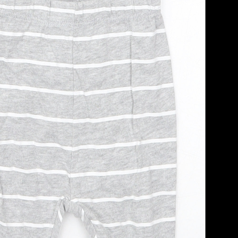 Peacocks Baby Grey Striped Cotton Capri Trousers Size 3-6 Months