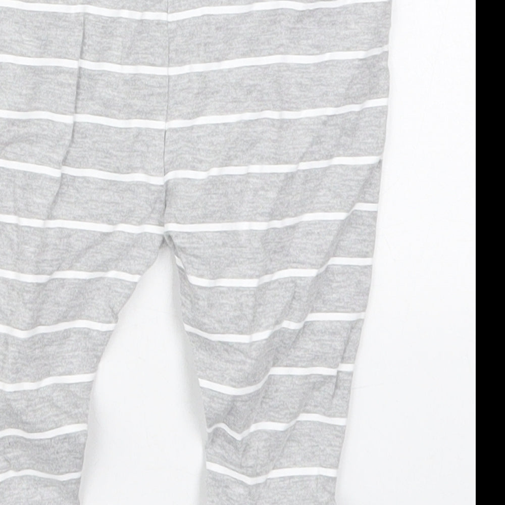 Peacocks Baby Grey Striped Cotton Capri Trousers Size 3-6 Months