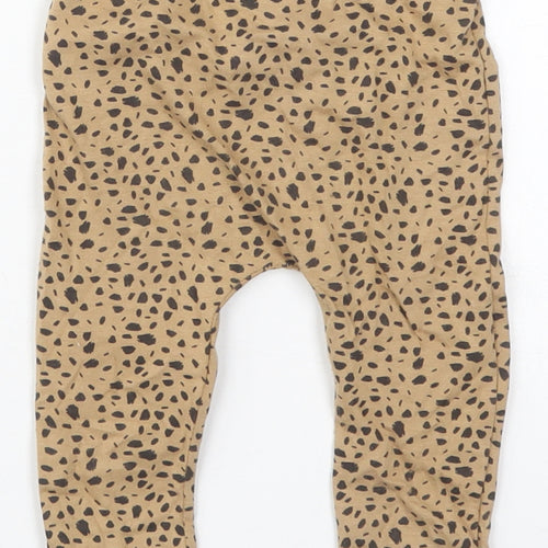 F&F Baby Brown Animal Print Cotton Capri Leggings Size 6-9 Months   - Lion King Simba