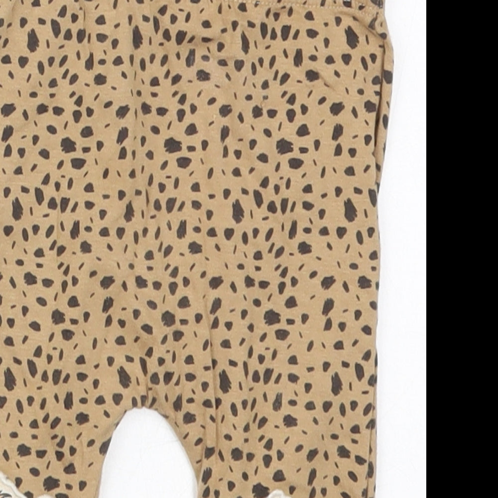F&F Baby Brown Animal Print Cotton Capri Leggings Size 6-9 Months   - Lion King Simba