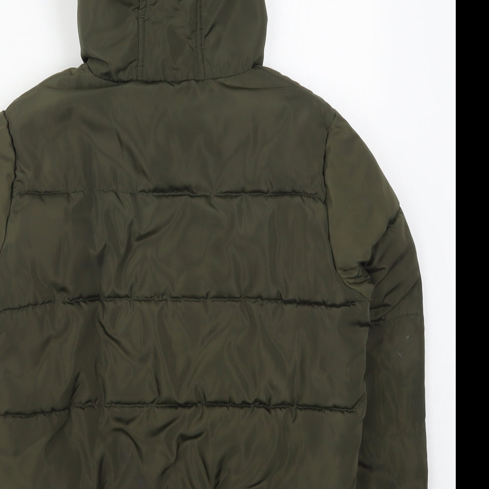 F&F Girls Green   Basic Coat Coat Size 12-13 Years  Zip