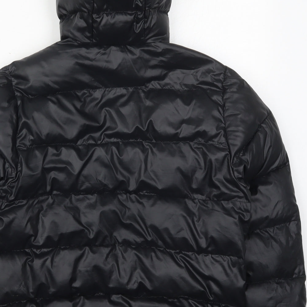 adidas Boys Black   Puffer Jacket Coat Size 11-12 Years  Zip