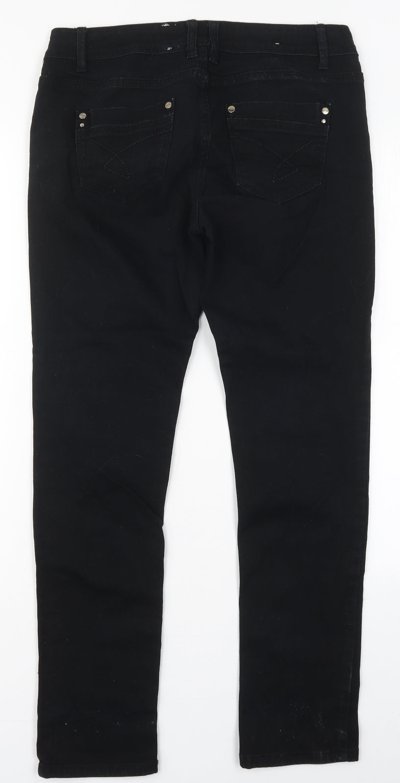 Yes Yes Womens Black  Cotton Skinny Jeans Size 12 L28 in Regular Button