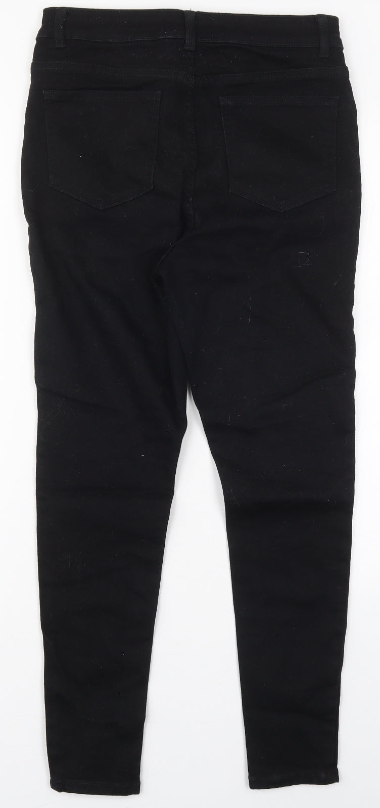 New Look Womens Black  Cotton Skinny Jeans Size 12 L28 in Regular Button