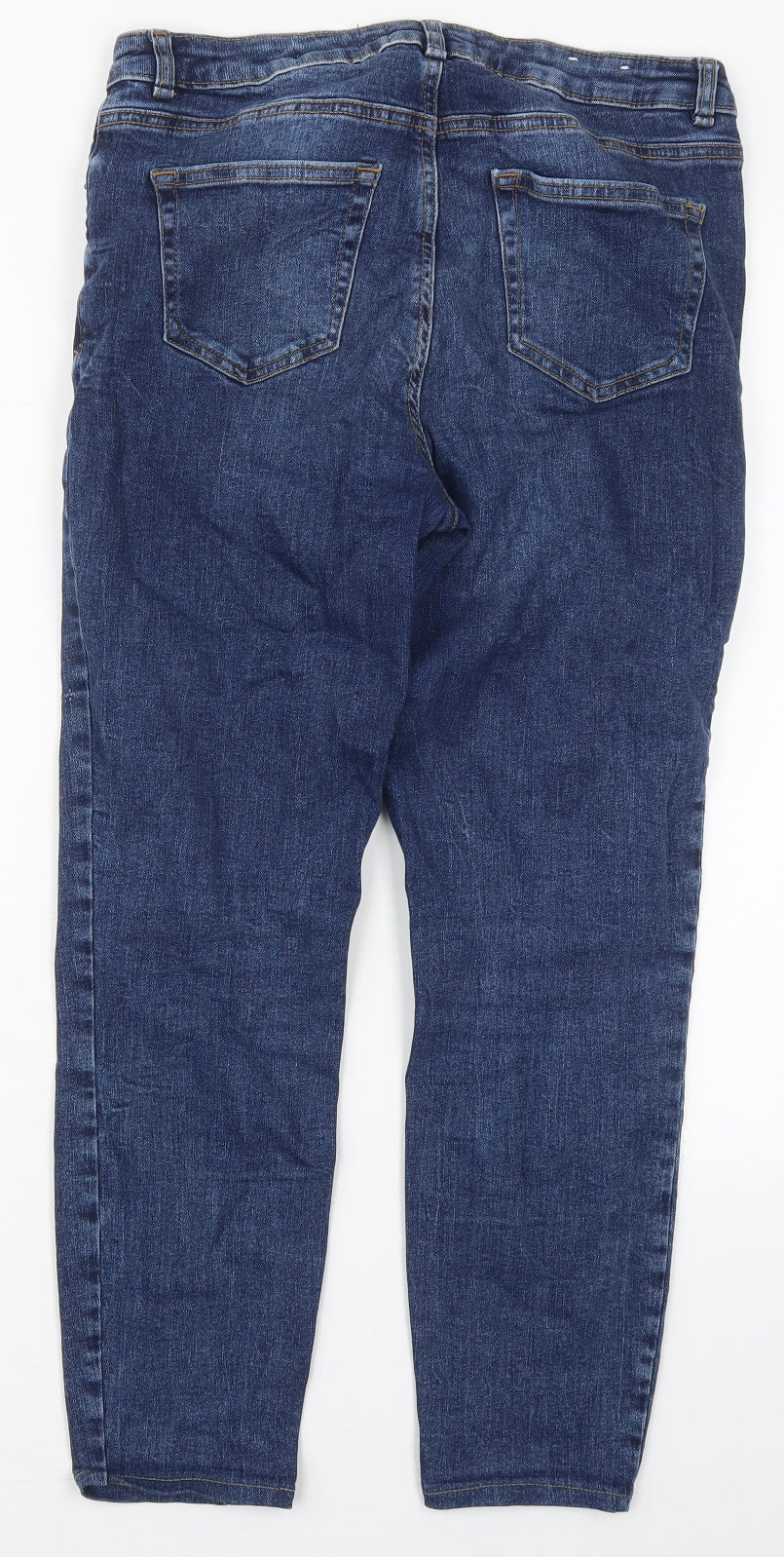 New Look Womens Blue  Cotton Skinny Jeans Size 12 L25 in Regular Button