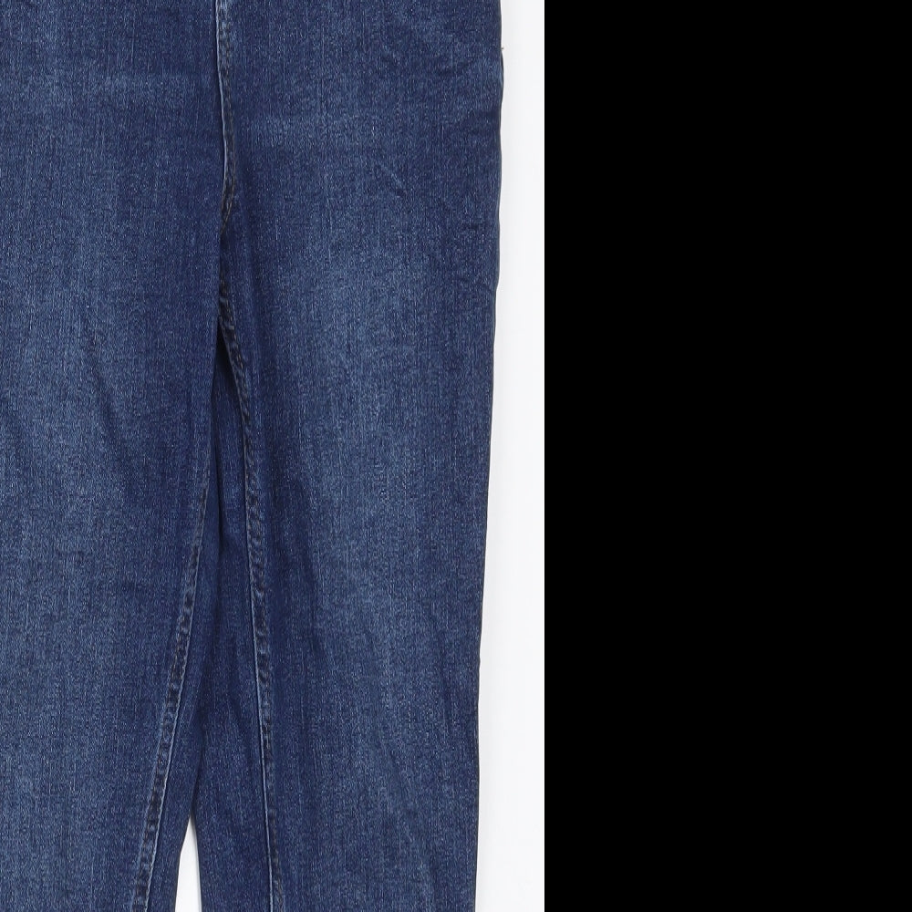 New Look Womens Blue  Cotton Skinny Jeans Size 12 L25 in Regular Button