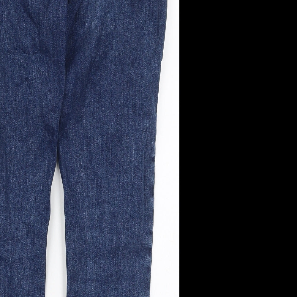 New Look Womens Blue  Cotton Skinny Jeans Size 12 L25 in Regular Button