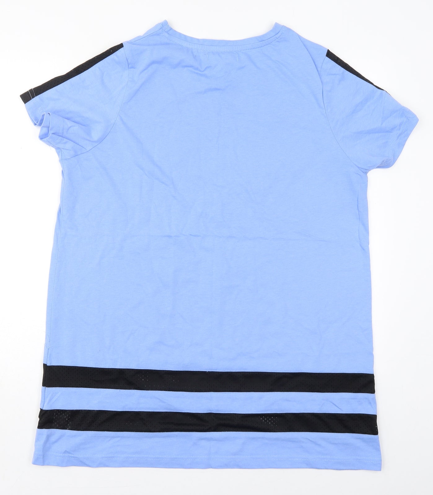 Capsule Womens Blue Striped Cotton Basic T-Shirt Size 16 Crew Neck