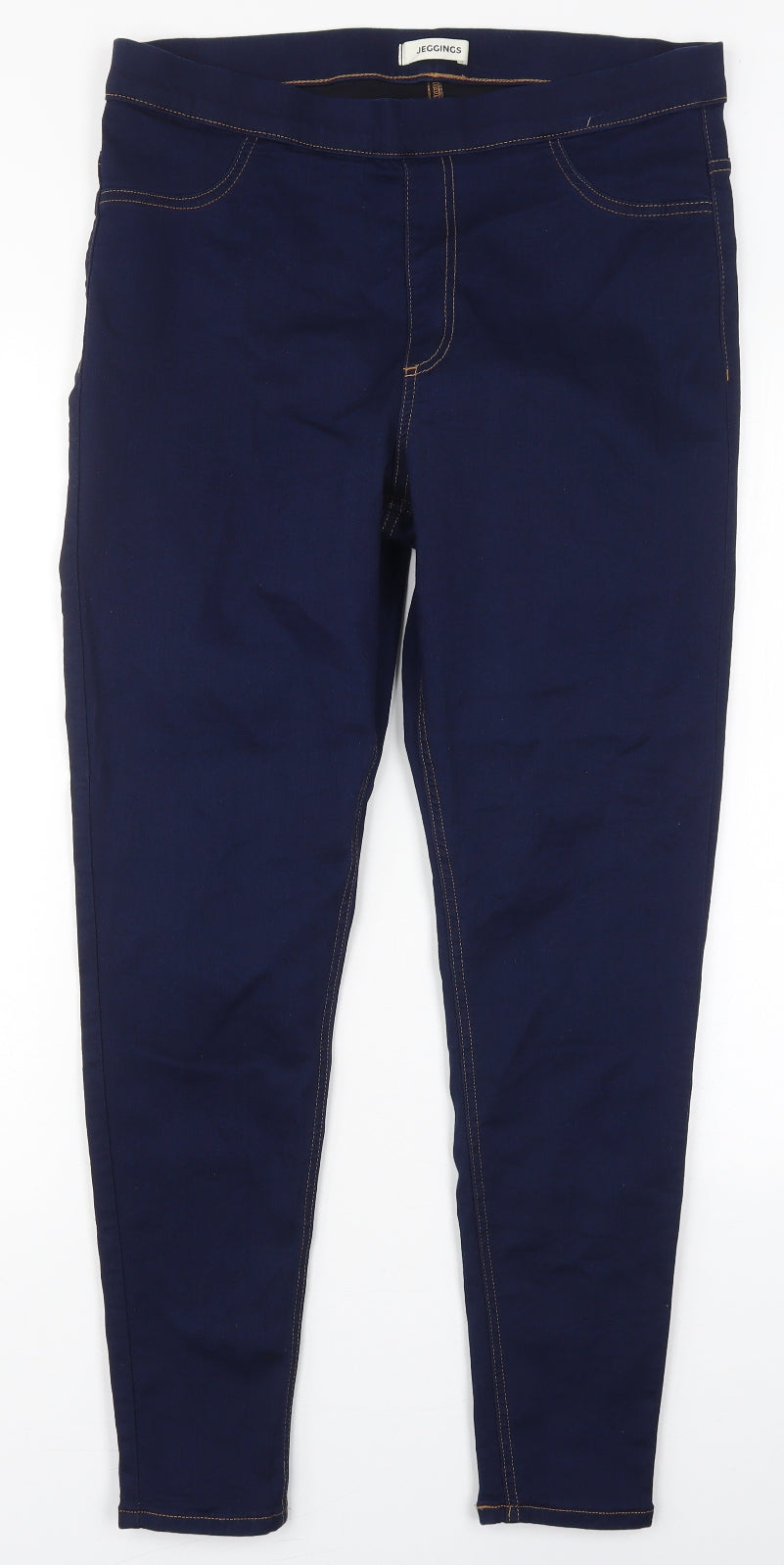 Marks and Spencer Womens Blue  Cotton Jegging Jeans Size 16 L28 in Regular