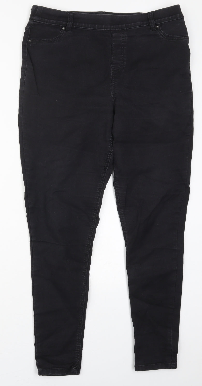 F&F Womens Black  Cotton Jegging Jeans Size 16 L30 in Regular