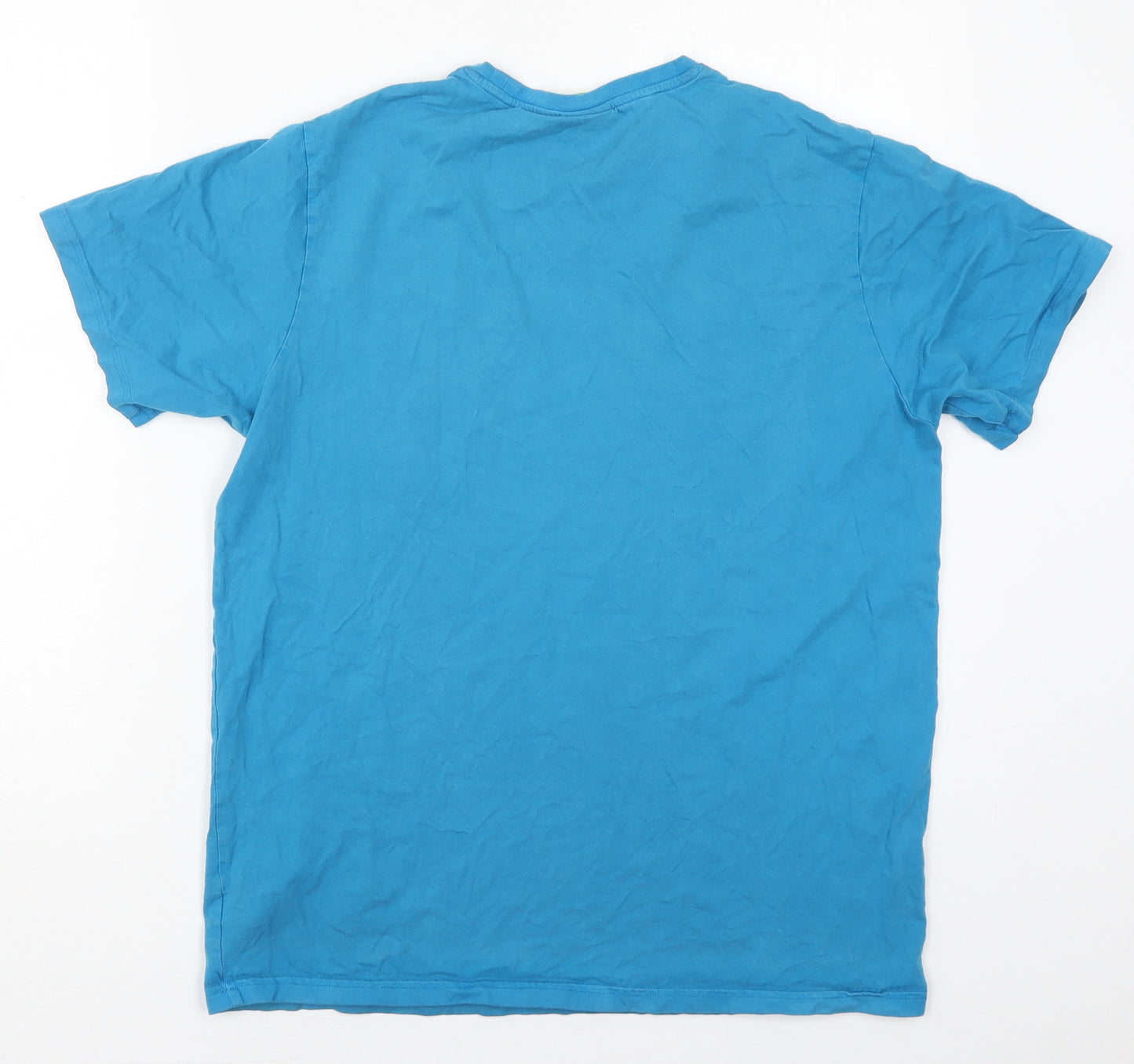 George Mens Blue  Cotton  T-Shirt Size M Crew Neck  - Cookie Monster