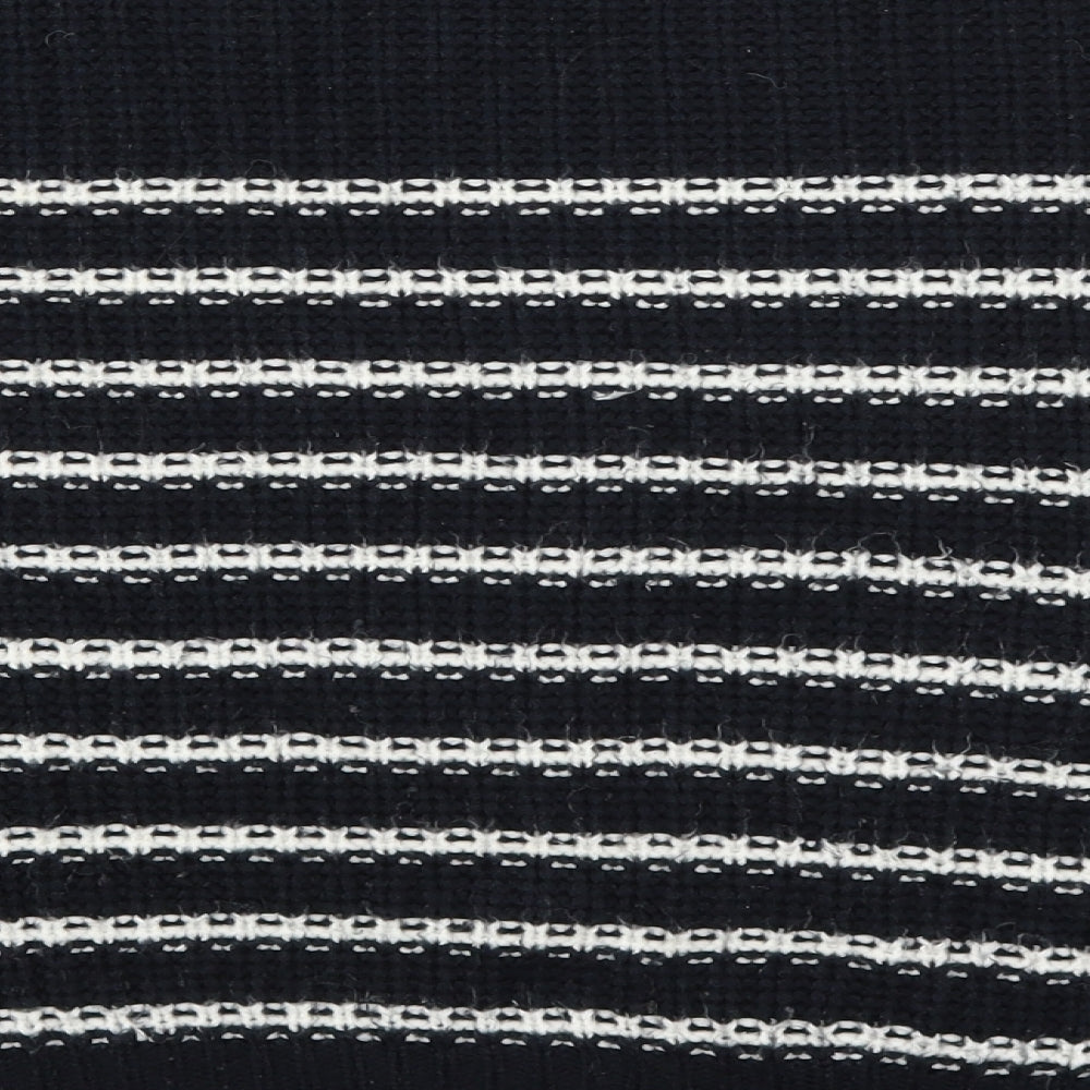 Atmosphere Womens Black Roll Neck Striped Acrylic Pullover Jumper Size 18