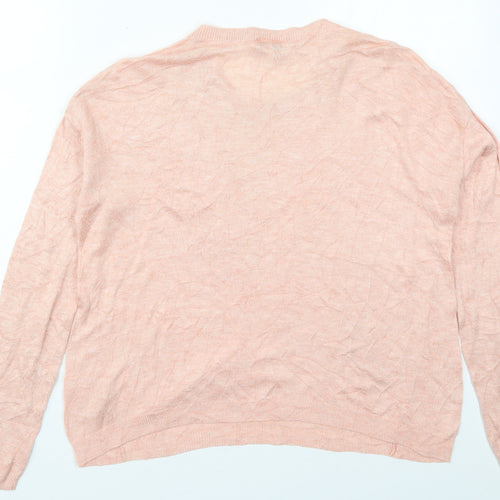 Matalan Womens Pink Crew Neck  Viscose Pullover Jumper Size M