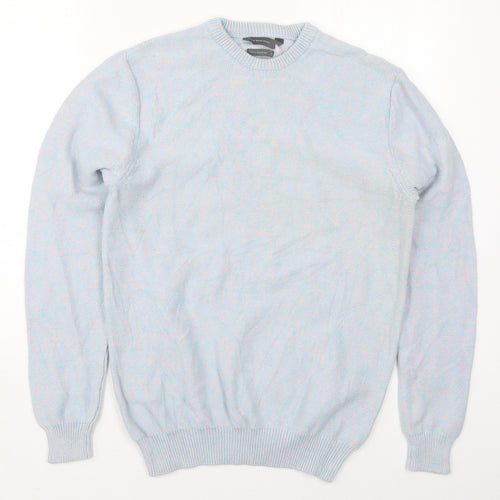 Cedar Wood State Mens Blue Crew Neck  Cotton Pullover Jumper Size S