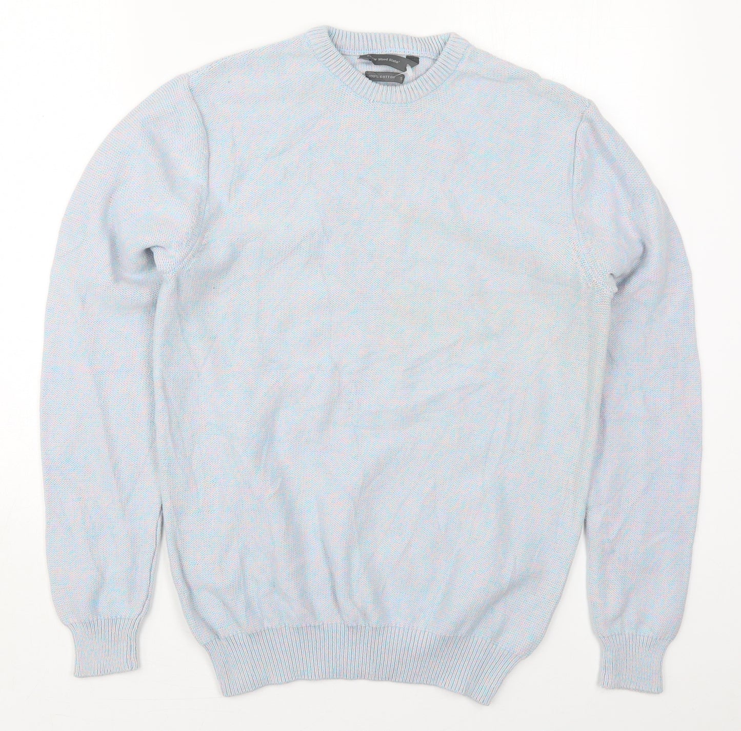 Cedar Wood State Mens Blue Crew Neck  Cotton Pullover Jumper Size S