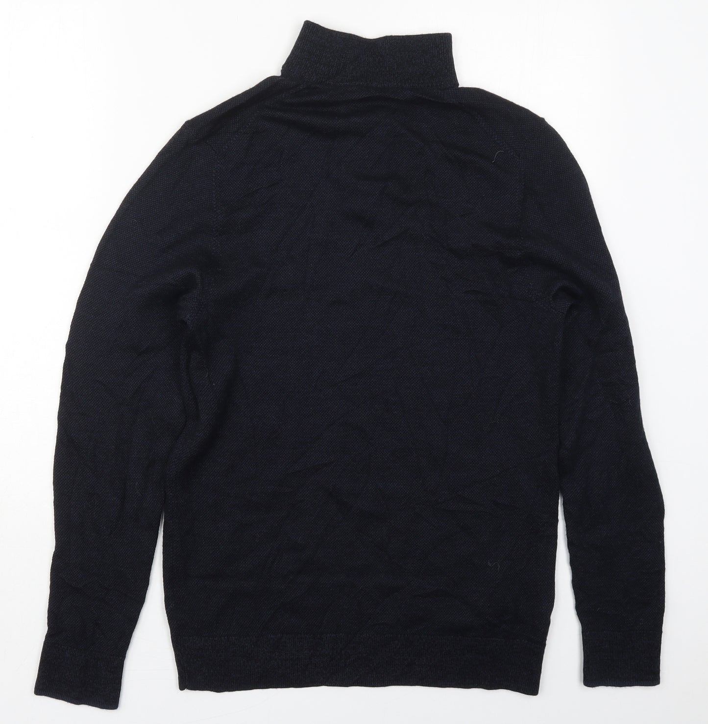 White Stuff Mens Blue High Neck  Wool Pullover Jumper Size M