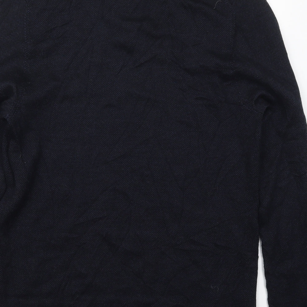 White Stuff Mens Blue High Neck  Wool Pullover Jumper Size M