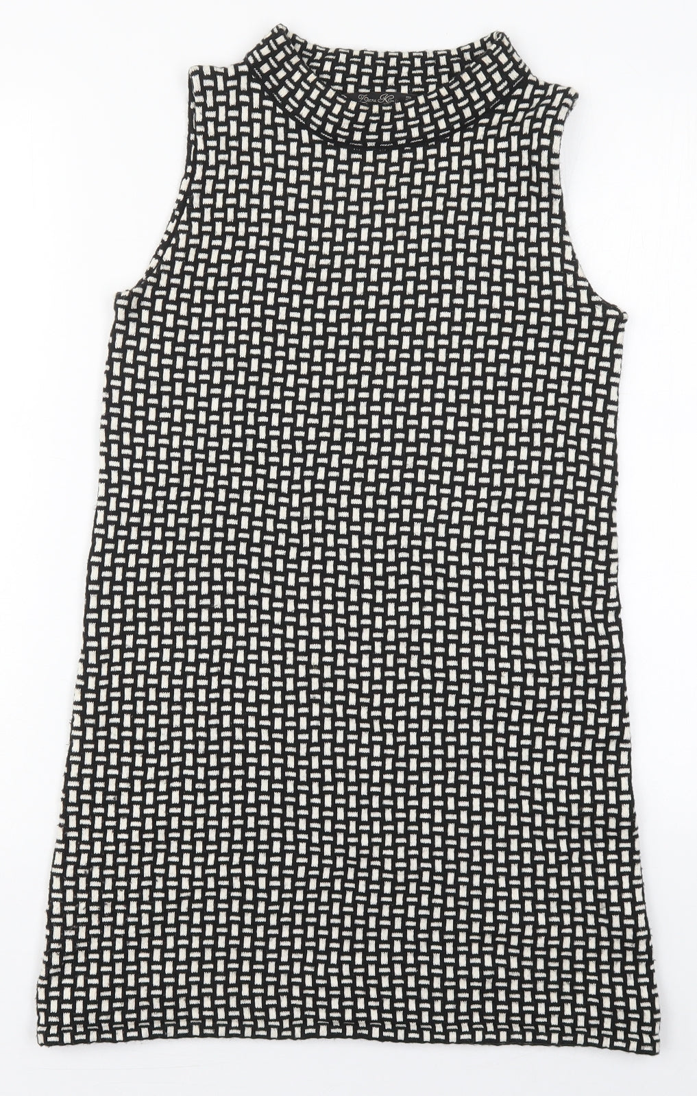 Zara Womens Black Geometric Acrylic Jumper Dress  Size S  Round Neck Pullover